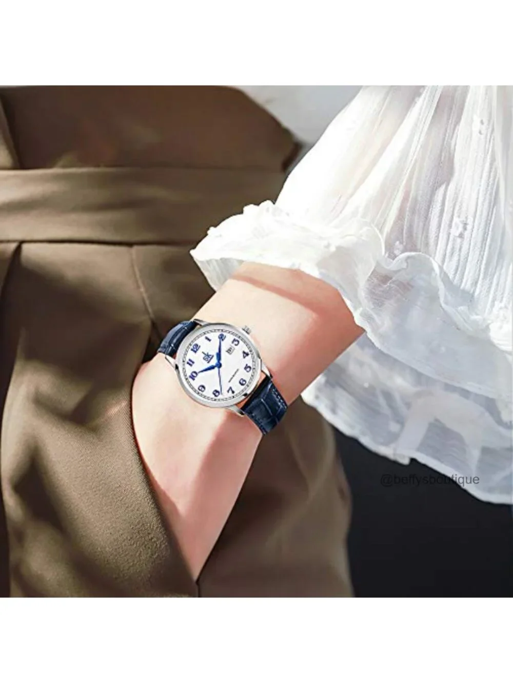 Women's Classic Analog Watch Genuine Leather Strap Japanese Quartz Movement